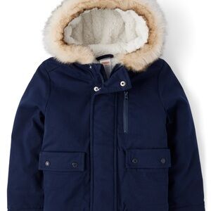 Gymboree Navy Blue Kids Jacket with Faux Fur Hood